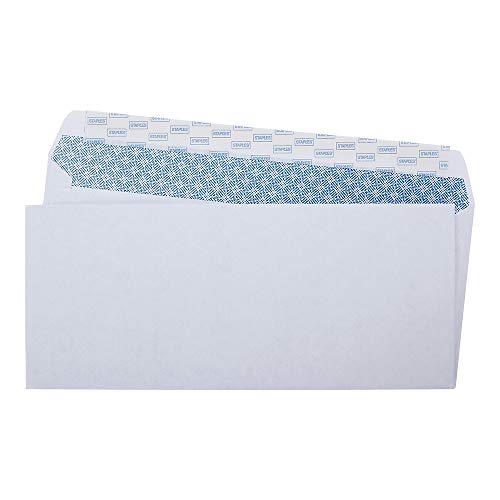 Staples Easy Close No. 10 Security-Tint Envelopes, 4-1/8 x 9-1/2 inches, Box of 100