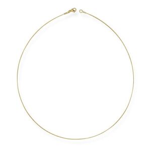 jewelryweb italian solid 14k yellow gold 0.5mm twist cable wire chain necklace (16” or 18”) (16)