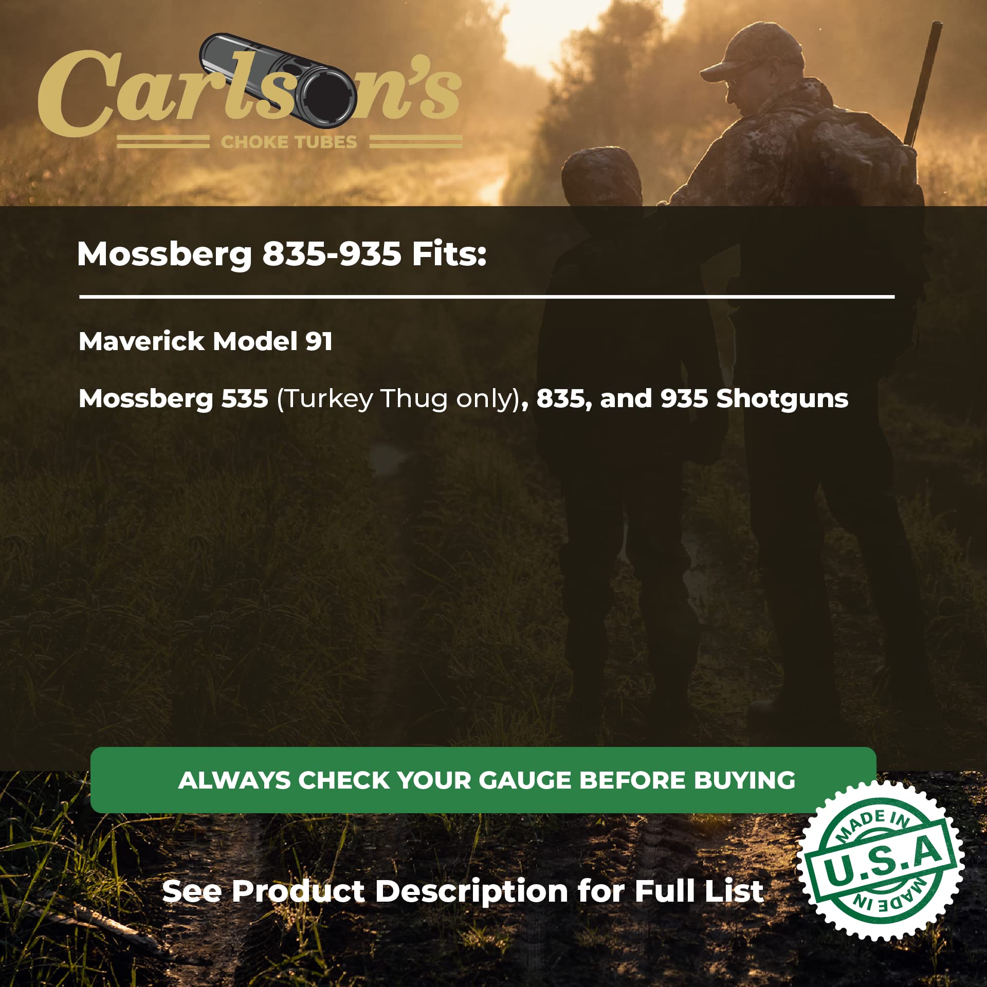 Carlsons Choke Tubes 12 Gauge for Mossberg M835-M935 [ Skeet | 0.7607 Diameter ] Stainless Steel | Flush Mount Replacement Choke Tube | Made in USA