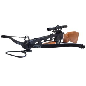 cobra bows 150 lbs wood crossbow with scope and pack of metal arrows