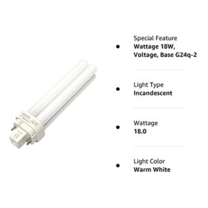 Philips Fluorescent Light Bulb, 1200 Lumen, PL-C 4 P, 18 W