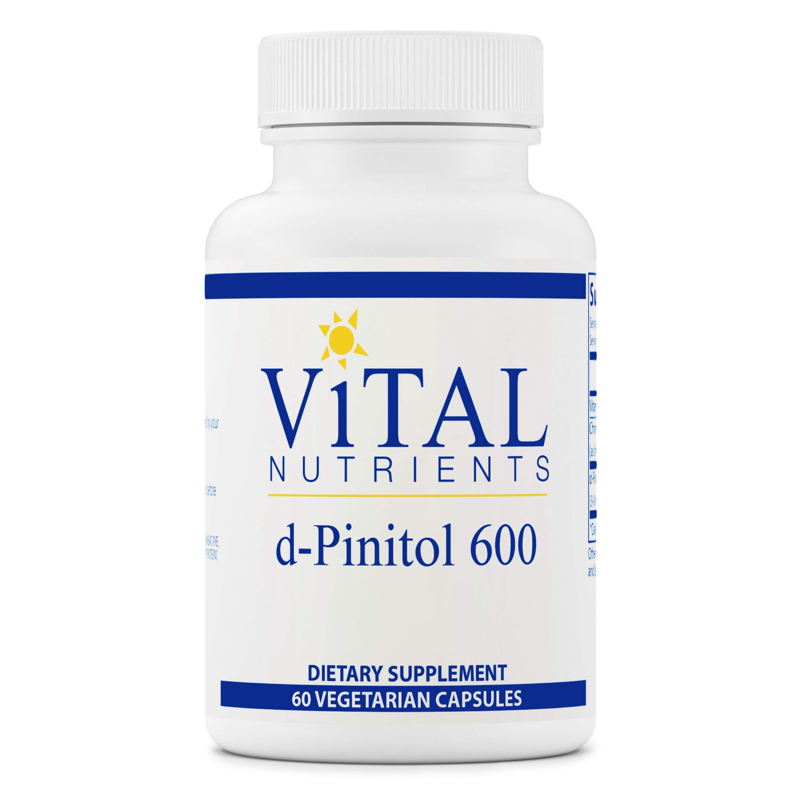 Vital Nutrients - D-Pinitol - For Maintenance and Support of Ovarian Health - 60 Vegetarian Capsules per Bottle - 600 mg