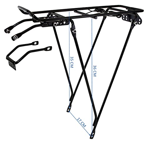 Ventura Economical Bolt-On Bicycle Carrier Rack, Adjustable Fit for 26"/28"/700c, Steel , Black