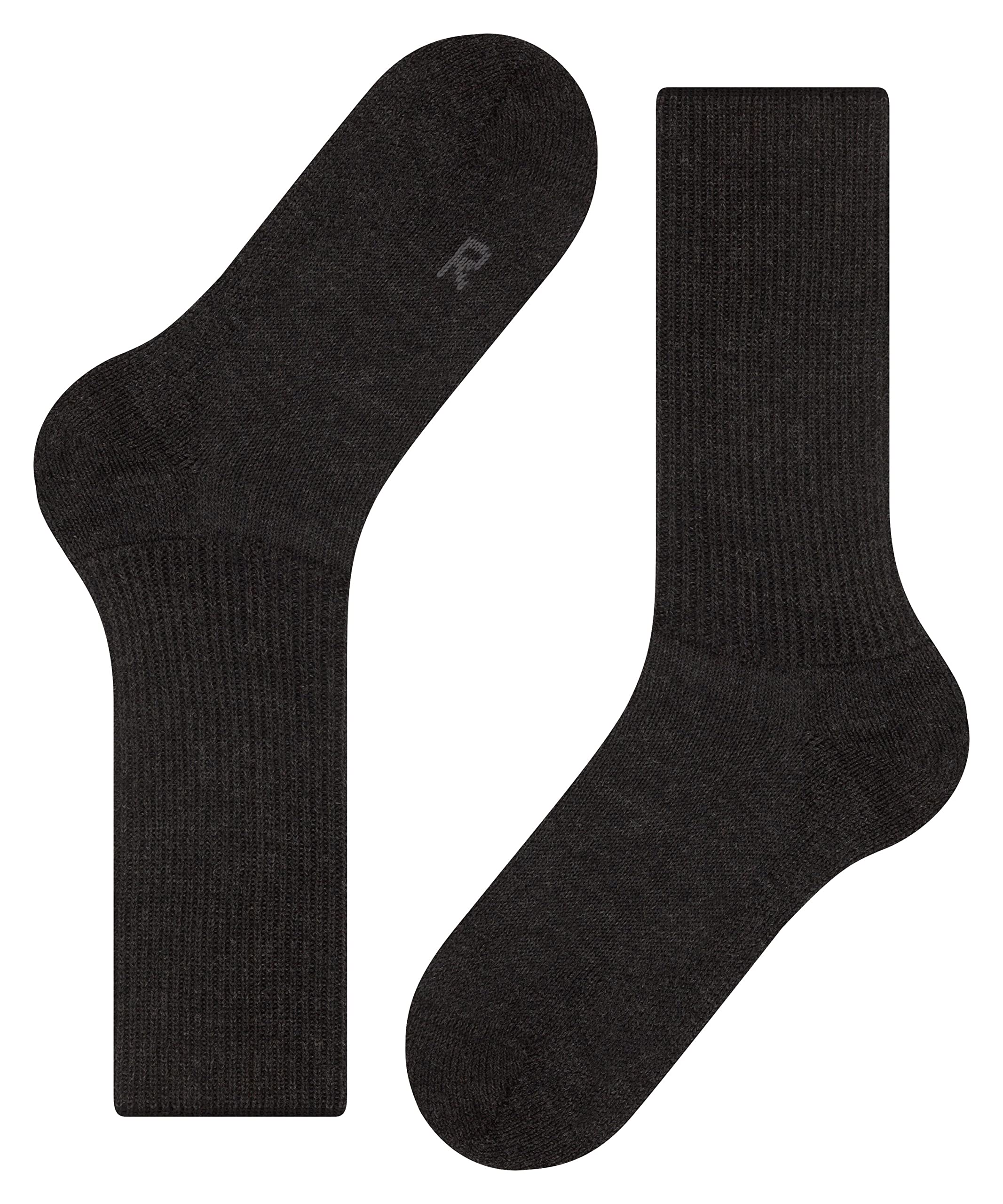 FALKE Unisex Walkie Ergo Socks, Crew Length, Thick Sole, Hiking Sock, Breathable, Moisture-Wicking, Merino Wool, Grey (Anthracite Melange 3080), 9-10, 1 Pair