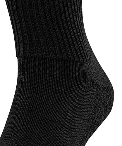 FALKE Unisex Walkie Ergo Socks, Crew Length, Thick Sole, Hiking Sock, Breathable, Moisture-Wicking, Merino Wool, Black (Black 3000), 12.5-13.5, 1 Pair