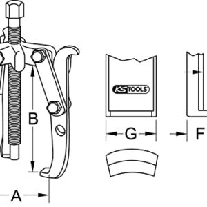 KS TOOLS Uni Puller 2 and 3 Leg, 120mm, Clear