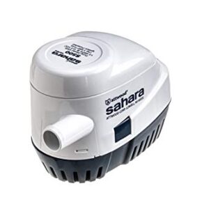 Attwood 4505-7 Sahara S500 Automatic Bilge Pump, 12-Volt, 1.5-Amp Draw, ¾-Inch Interior Diameter Hose, 29-Inch 16-Gauge Wire