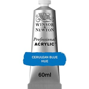 winsor & newton professional acrylic paint, 60ml (2-oz) tube, cerulean blue hue