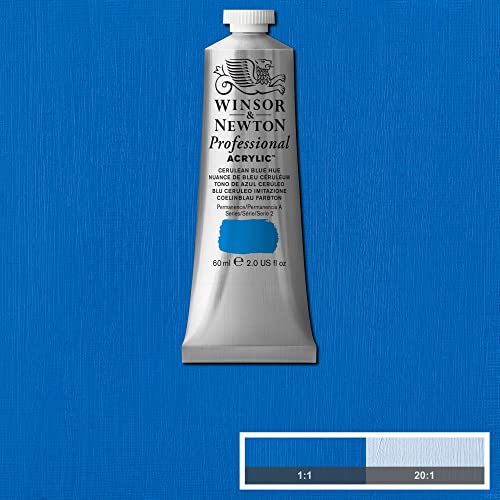 Winsor & Newton Professional Acrylic Paint, 60ml (2-oz) Tube, Cerulean Blue Hue