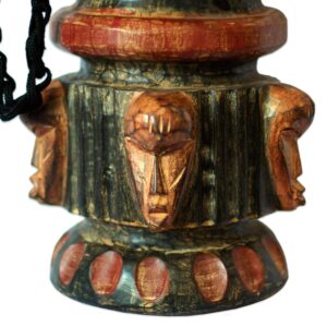 NOVICA Hand Carved Wood Goatskin Djembe Drum with Cotton Strap, Think Together'