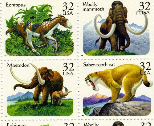 USPS Prehistoric Animals Sheet of Twenty X 32 Cent Postage Stamps Scott 3080a