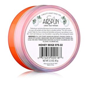 Coty Airspun Loose Face Powder 2.3 Ounce Honey Beige Light Peach Tone Loose Face Powder, for Setting or Foundation, Lightweight, Long Lasting, Pack of 1