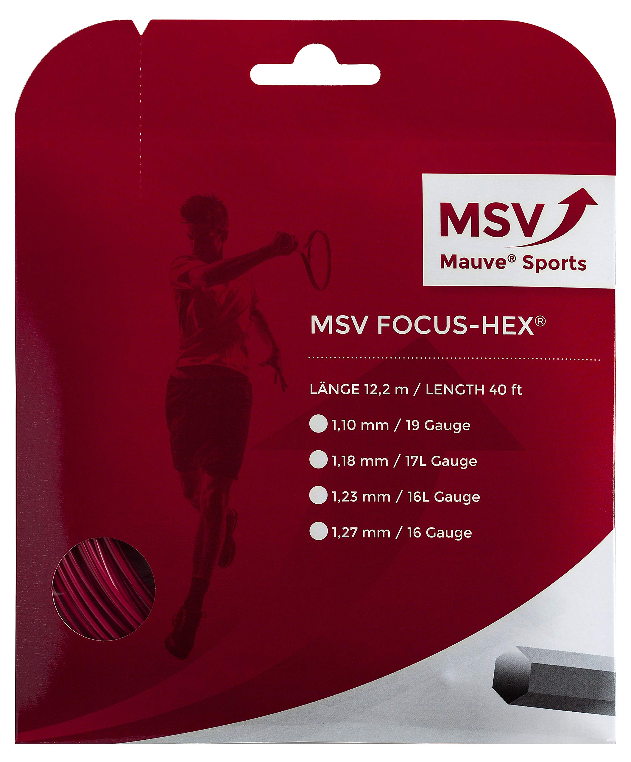 MSV Unisex's Focus-Hex String Set-Red, 1.27 mm