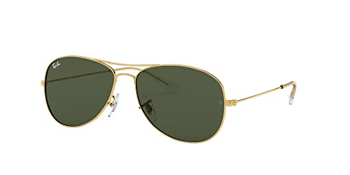 Ray-Ban Men's RB3362 Cockpit Aviator Sunglasses, Gold/G-15 Green, 56 mm