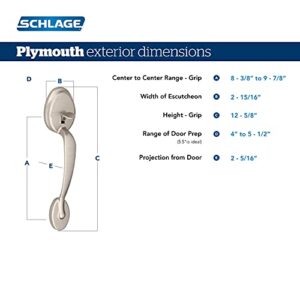 Schlage Lock Company Plymouth Front Entry Handle Flair Left-Handed Interior Lever (Bright Brass) FE285 PLY 505 FLA 605 LH - LOCK FE285 PLY 505 FLA 605 LH