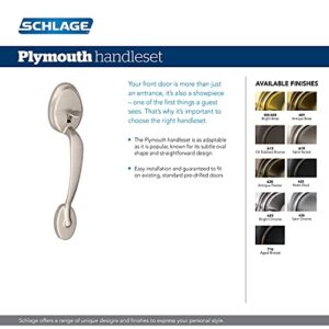 Schlage Lock Company Plymouth Front Entry Handle Flair Left-Handed Interior Lever (Bright Brass) FE285 PLY 505 FLA 605 LH - LOCK FE285 PLY 505 FLA 605 LH