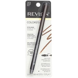 revlon colorstay eyeliner pencil, brown [203], 0.01 oz (pack of 2)