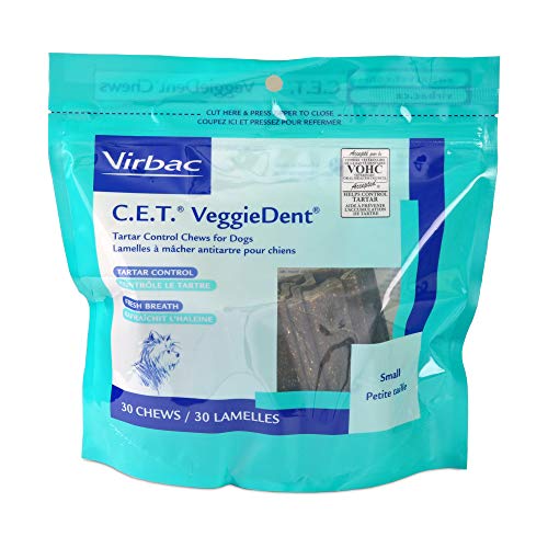 Virbac C.E.T. VeggieDent Tartar Control Chews, Small (30 Count)