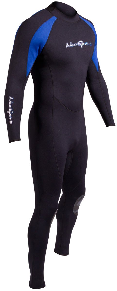 NeoSport Wetsuits Men's XSPAN 7mm Full Jumpsuit, Blue Trim, XXX-Large - Diving, Snorkeling & Wakeboarding