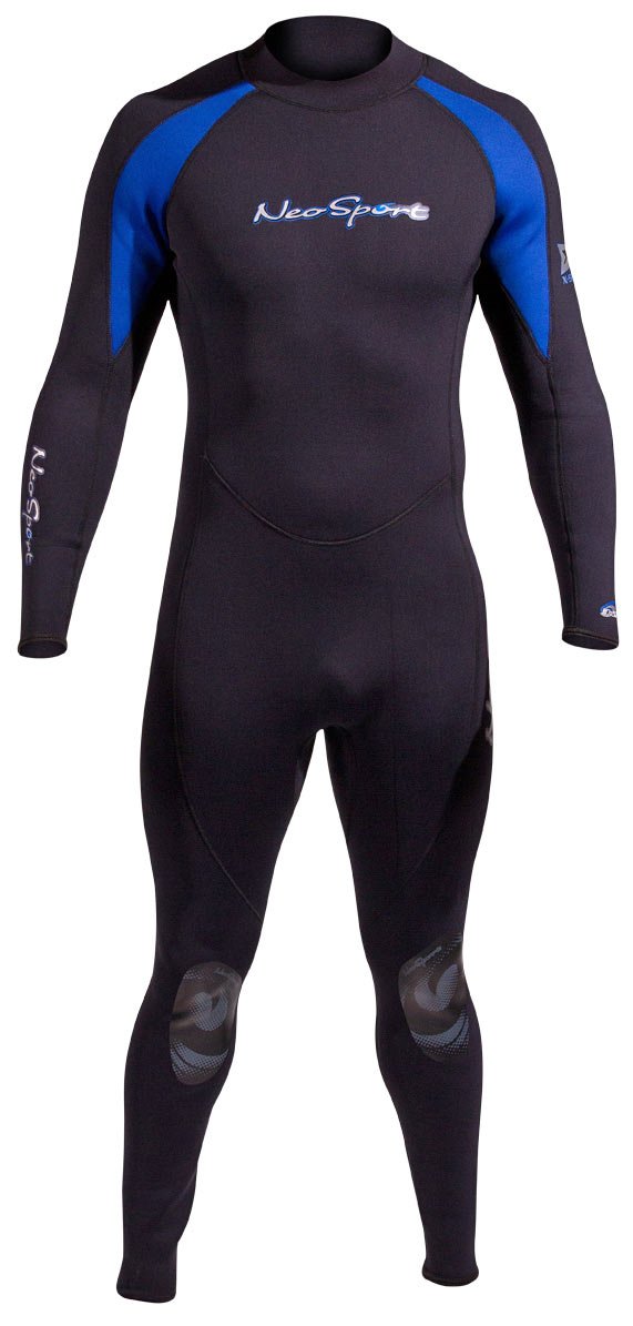 NeoSport Wetsuits Men's XSPAN 7mm Full Jumpsuit, Blue Trim, XXX-Large - Diving, Snorkeling & Wakeboarding