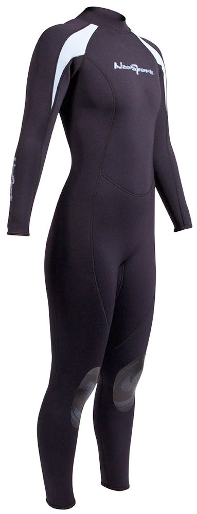 NeoSport Wetsuits Women's XSPAN 5mm Full Jumpsuit, Powder Blue Trim, 10 - Diving, Snorkeling & Wakeboarding