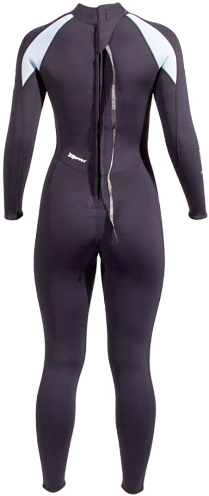 NeoSport Wetsuits Women's XSPAN 5mm Full Jumpsuit, Powder Blue Trim, 10 - Diving, Snorkeling & Wakeboarding