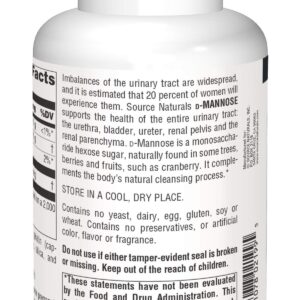 Source Naturals D-Mannose, Potent Urinary Tract & Bladder Health Support*, 500mg - 120 Capsules