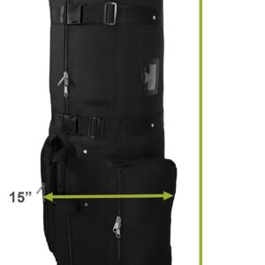 CaddyDaddy CDX-10 Padded Golf Travel Bag Cover with Large Pockets - Heavy Duty, Wheeled Golf Bag Travel Cover, Lightweight