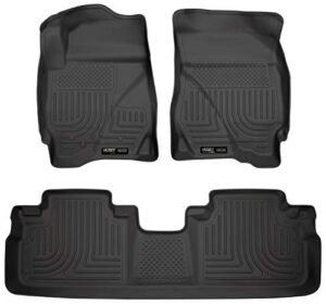 husky liners weatherbeater floor mats | fits 2009 - 2012 ford escape, 2009 - 2011 mazda tribute/mercury mariner | front & 2nd row, 3-pc black - 98351