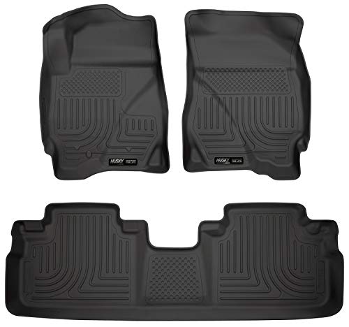 Husky Liners Weatherbeater Floor Mats | Fits 2009 - 2012 Ford Escape, 2009 - 2011 Mazda Tribute/Mercury Mariner | Front & 2nd Row, 3-pc Black - 98351