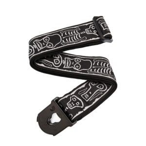 d'addario accessories joe satriani guitar strap - guitar accessories - electric guitar strap, acoustic guitar strap, acoustic electric guitar strap & bass guitar strap - locking strap - skull n' bones