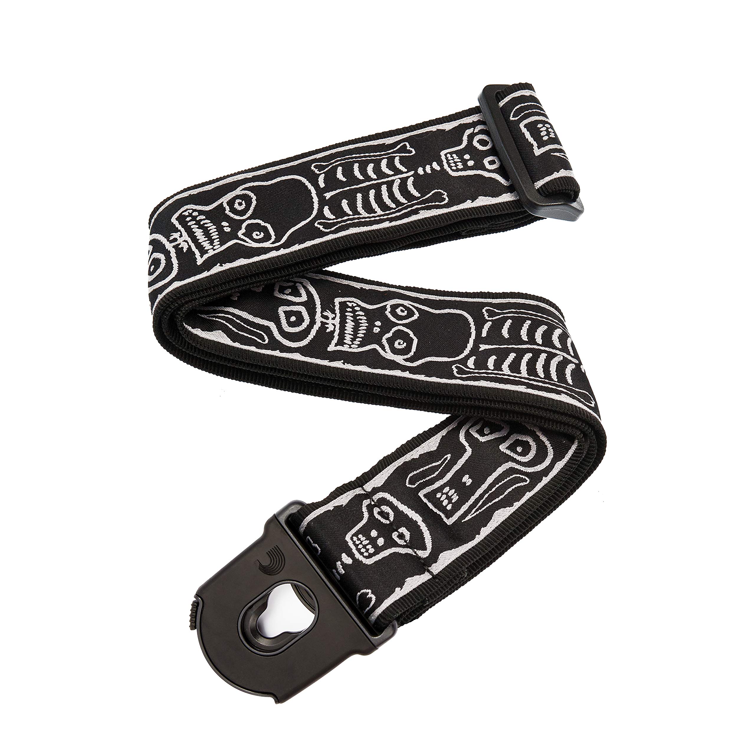 D'Addario Accessories Joe Satriani Guitar Strap - Guitar Accessories - Electric Guitar Strap, Acoustic Guitar Strap, Acoustic Electric Guitar Strap & Bass Guitar Strap - Locking Strap - Skull n' Bones