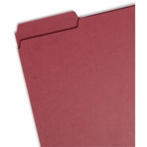 Smead Pressboard Fastener File Folder with SafeSHIELD Fasteners, 2 Fasteners, 1/3-Cut Tab, 2" Expansion, Letter Size, Bright Red, 25 per Box (14936)