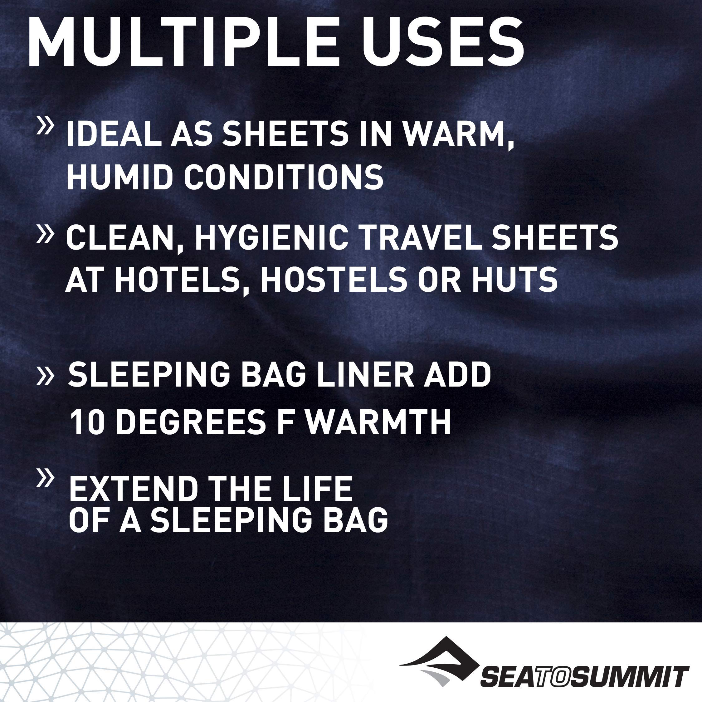 Sea to Summit Silk-Cotton Blend Travel and Sleeping Bag Liner, Traveller w/Pillow Slip (85x36 inches)