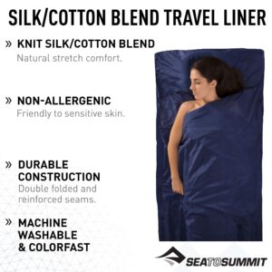 Sea to Summit Silk-Cotton Blend Travel and Sleeping Bag Liner, Traveller w/Pillow Slip (85x36 inches)