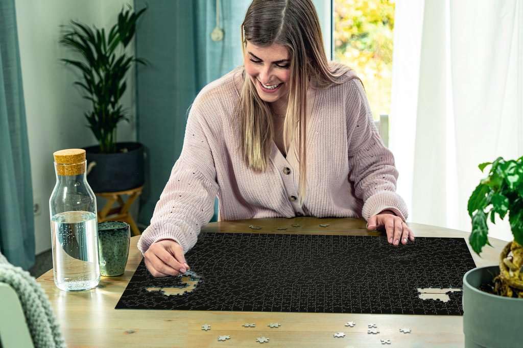 Ravensburger Krypt Black Puzzle - Unique 736-Piece Challenge for Adults | Softclick Technology for Perfect Fit | Engaging Spiral Cut Design | Quality Craftsmanship | Ideal for Relaxation or Gifting