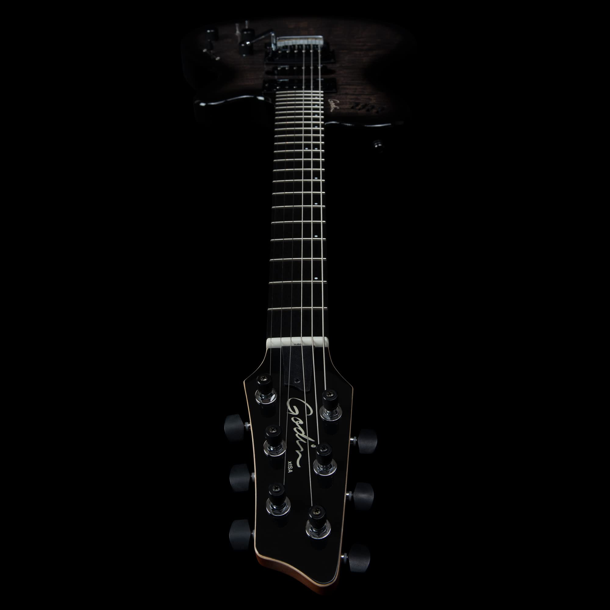 Godin XTSA Solid Body 3-Voice Electric Guitar (Trans Black)