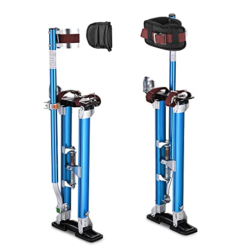 Yescom Drywall Stilts 24"-40" Adjustable Aluminum Tool Stilt with Knee Pads Protection for Painting Painter Taping Blue