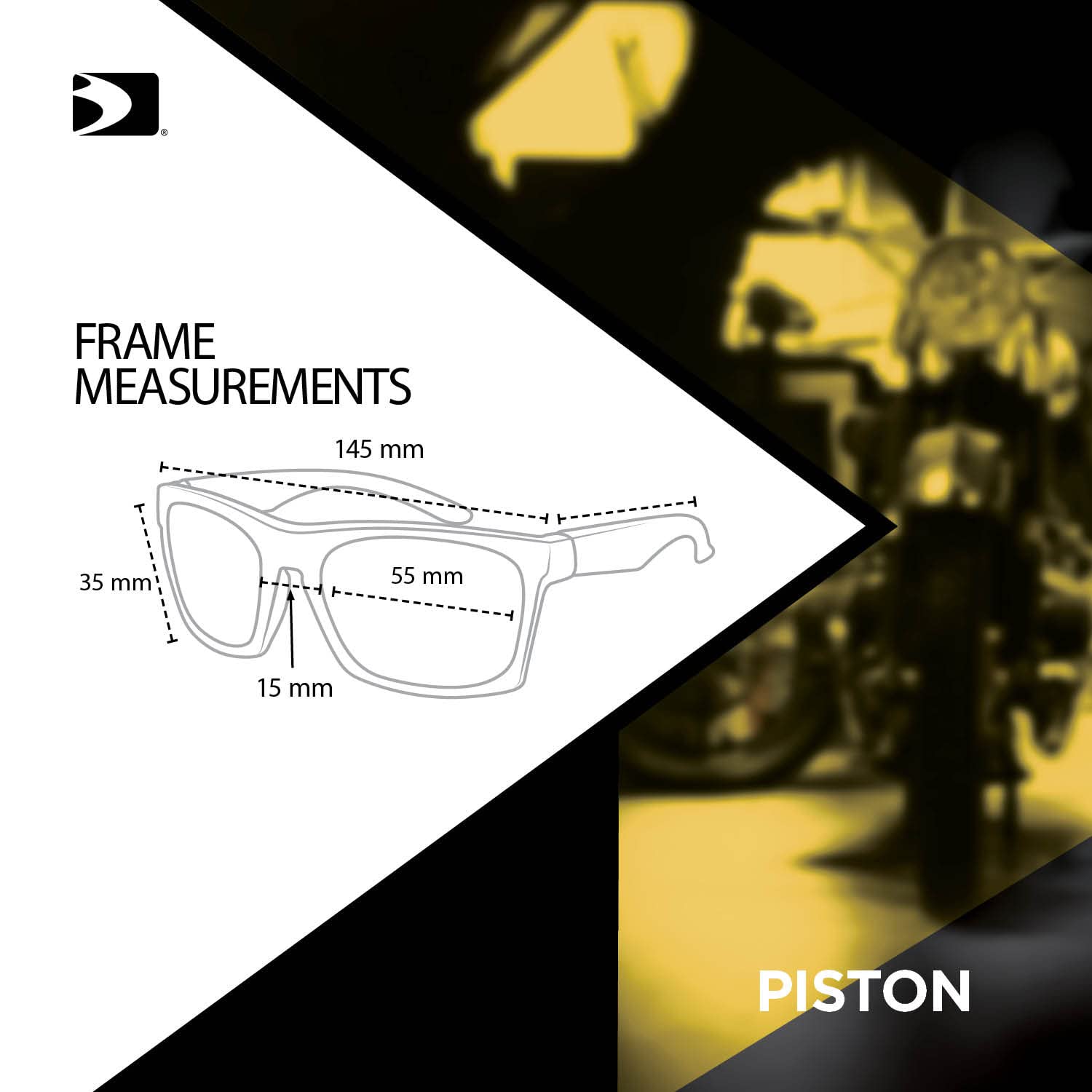 Bobster ® Piston, Matte Black Frame, Amber Lens