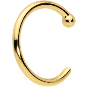 Body Candy Solid 18k Yellow Gold Nose Stud Hoop 20 Gauge 3/8"