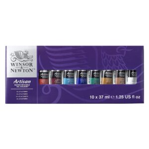 winsor & newton artisan water mixable oil color paint set, 1.25-oz (37ml) tubes, set of 10