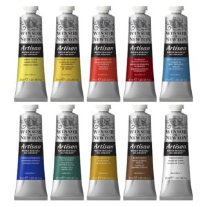 Winsor & Newton Artisan Water Mixable Oil Color Paint Set, 1.25-oz (37ml) Tubes, Set of 10