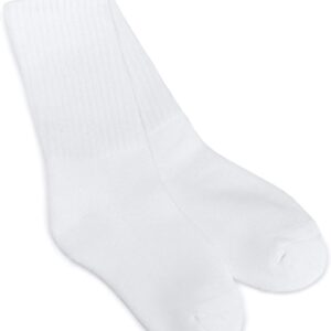 Jefferies Socks Big Boys' Seamless Toe Athletic Crew Socks, 6-pack White, 8-9 1/2(Medium)(Shoe Size 12-6)