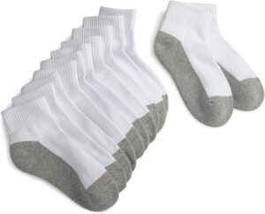 jefferies socks big boys' seamless-toe quarter athletic socks (pack of 6)