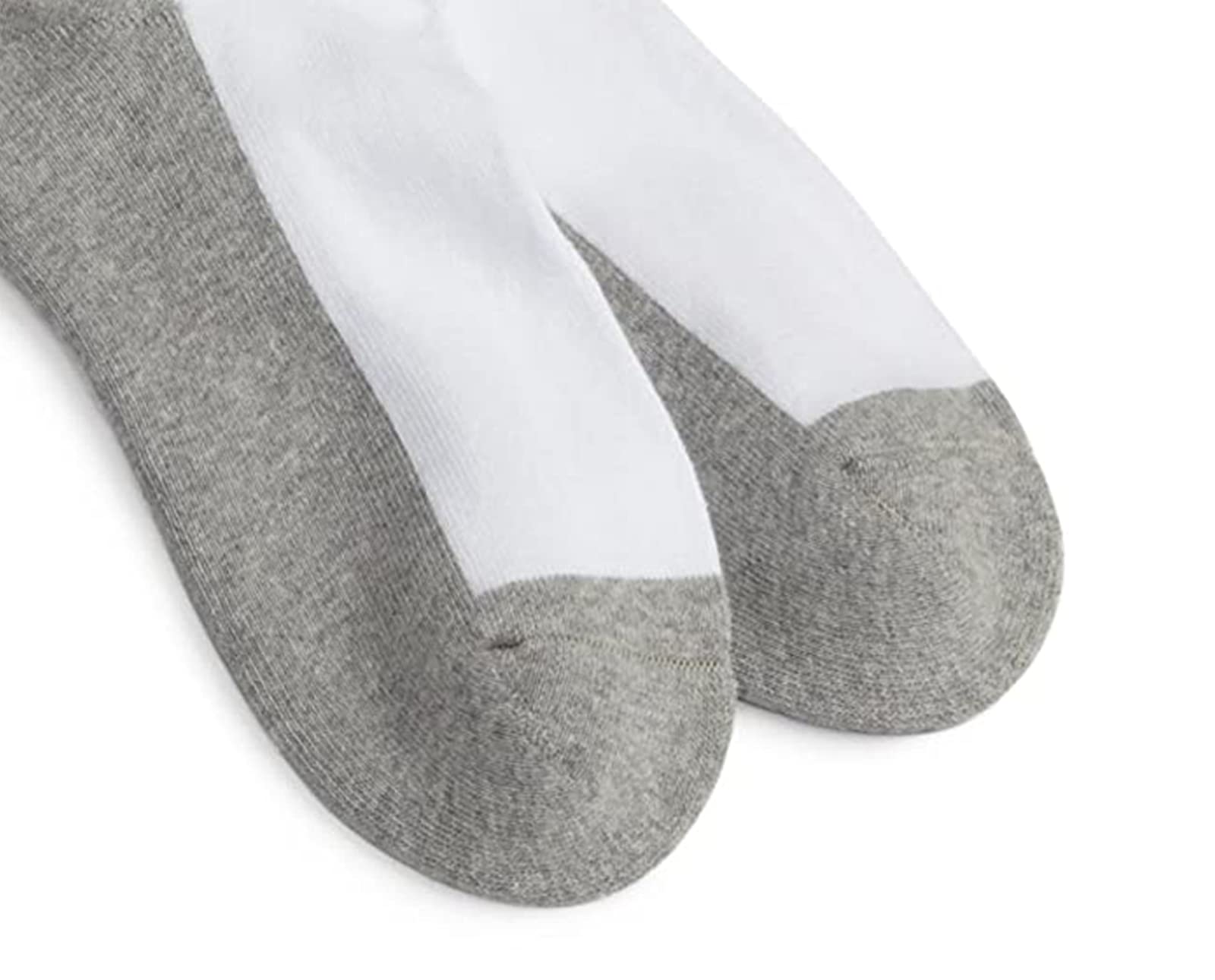 Jefferies Socks Big Boys' Seamless Toe Athletic Low Cut 6-pack, White/Grey, 8-9