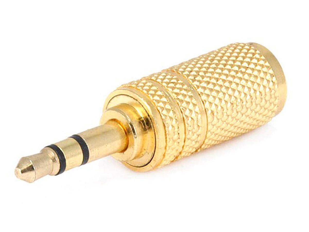 Monoprice 107160 3.5mm Stereo Plug to 3.5mm Mono Jack Adaptor, Gold Plated