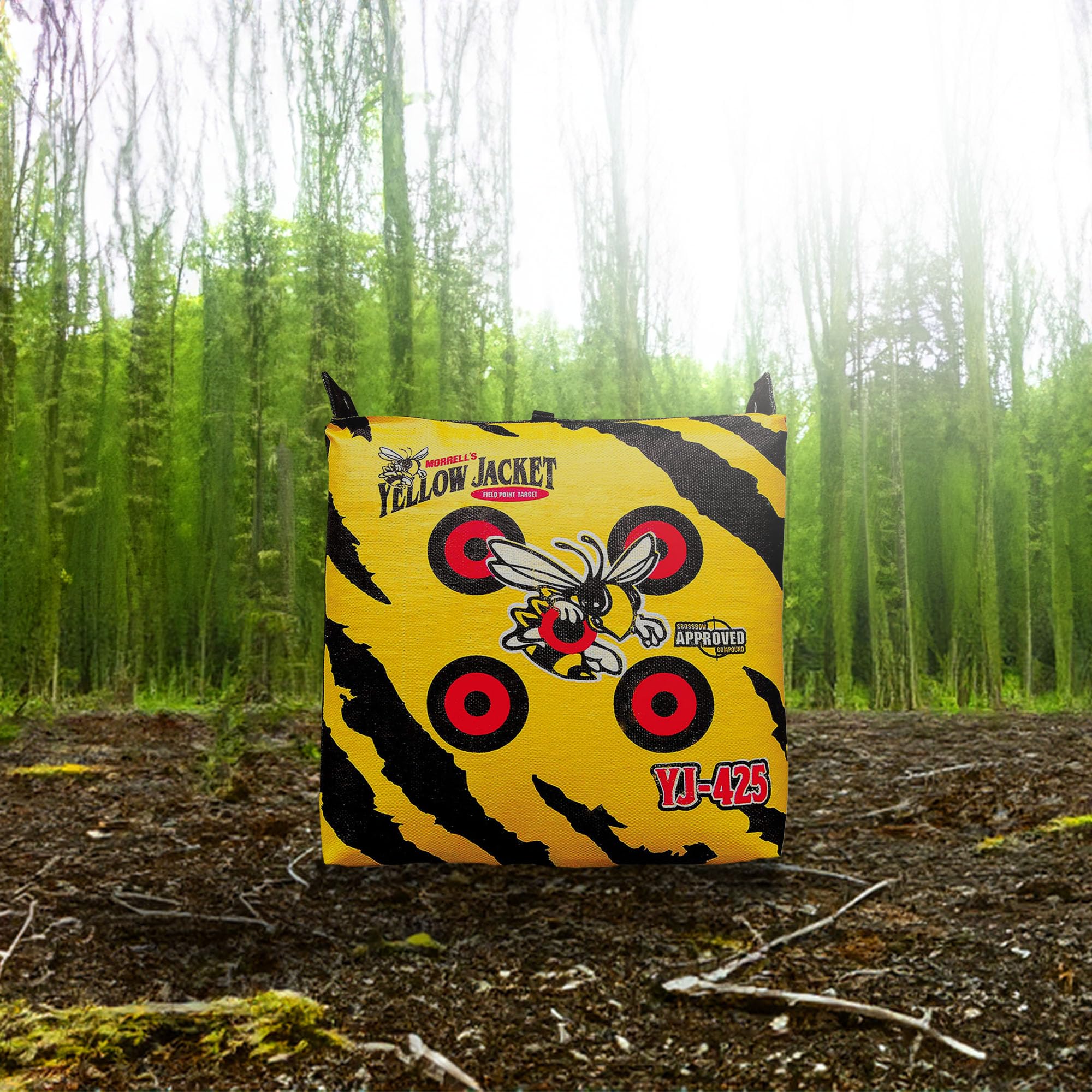 Morrell Yellow Jacket YJ-425 Outdoor Portable Adult Field Point Archery Bag Target with 2 Shooting Sides, 10 Bullseyes, and Carry Handle, Yellow