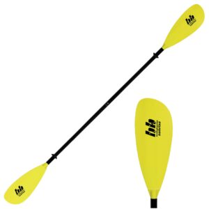 bending branches sunrise glass 2-piece snap-button kayak paddle for recreational day trips, 230 cm, yellow