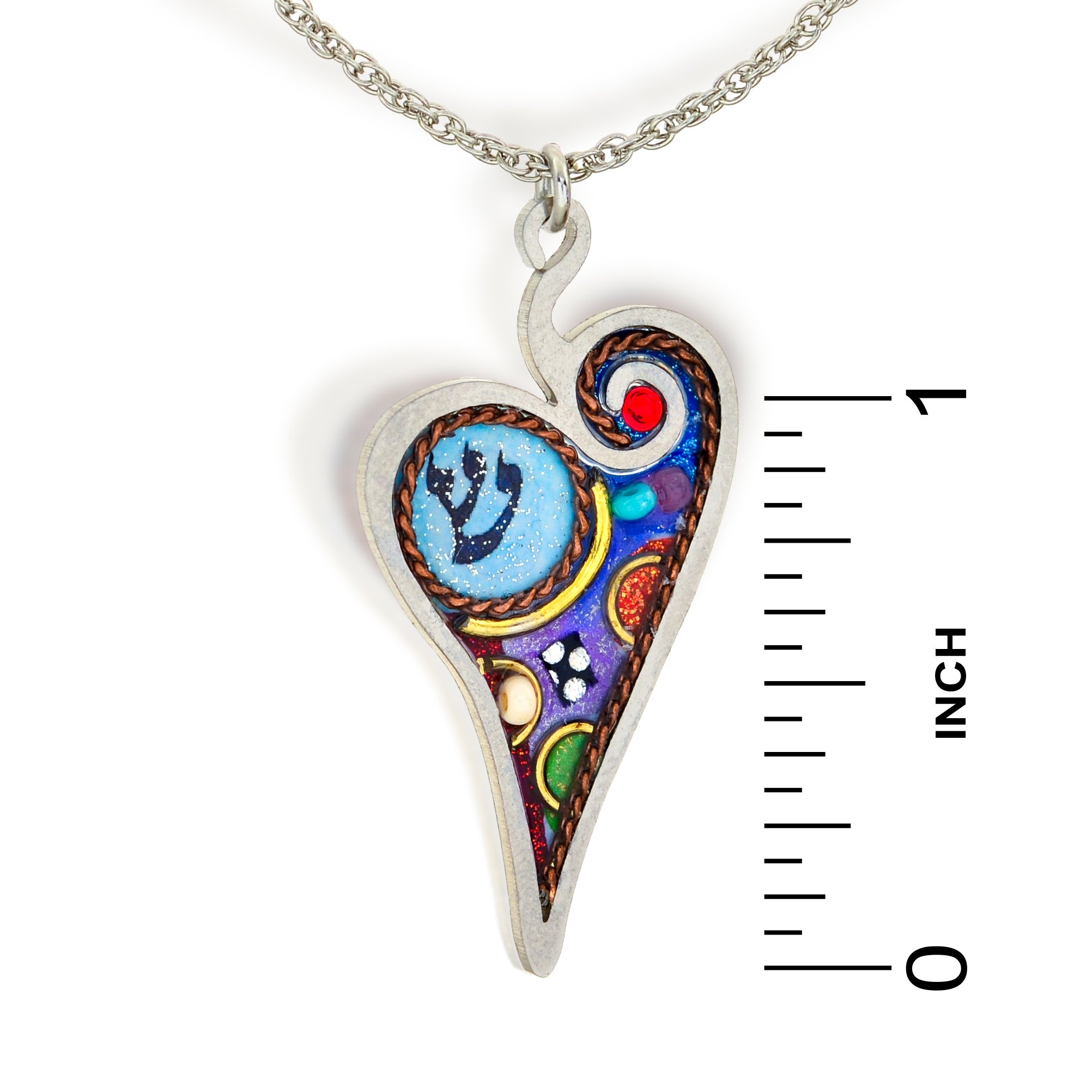 Seeka Heart and Shaddai Judaic Necklace - N0914