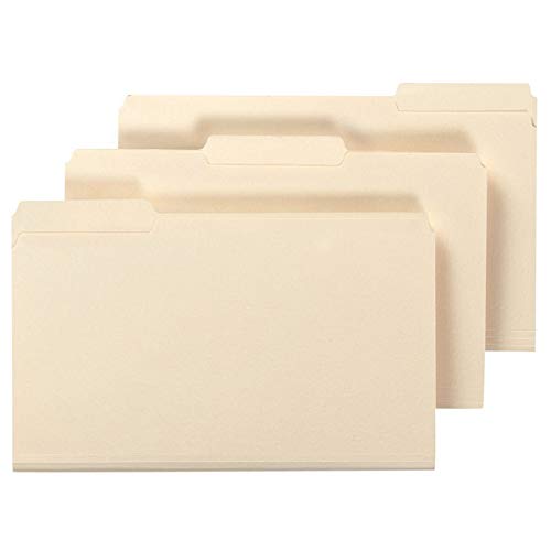 Office Depot File Folders, 1/3 Cut, Legal Size, 30% Recycled, Manila, Pack of 100, 810846